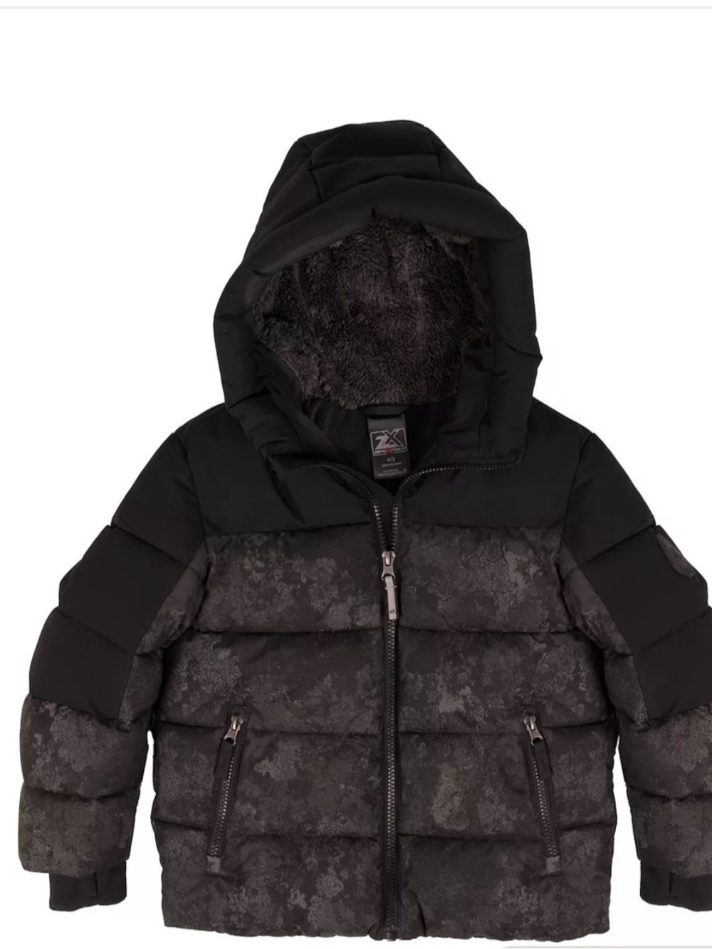 ZeroXposur Boys' Black Hooded Quilted Puffer Jacket